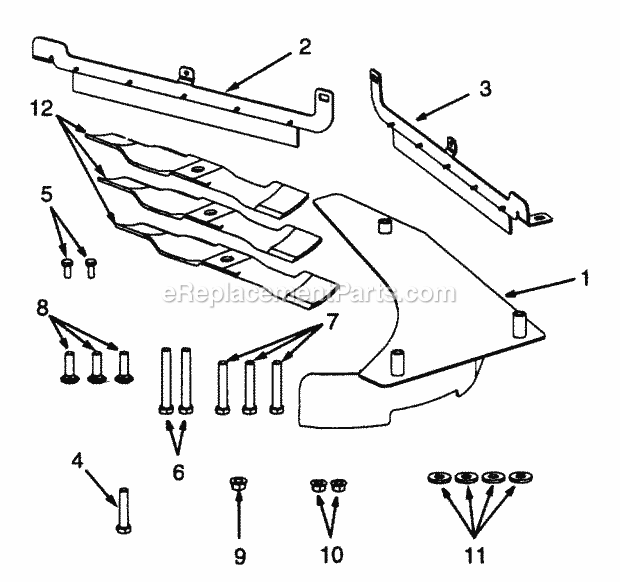 48" Mulching Kit Diagram and Parts List for Z48L 53AC365M100, 53BA1D5M100 Cub Cadet Lawn Mower